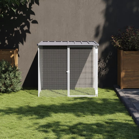 Berkfield Chicken Cage with Roof Light Grey 103x98x90 cm Galvanised Steel