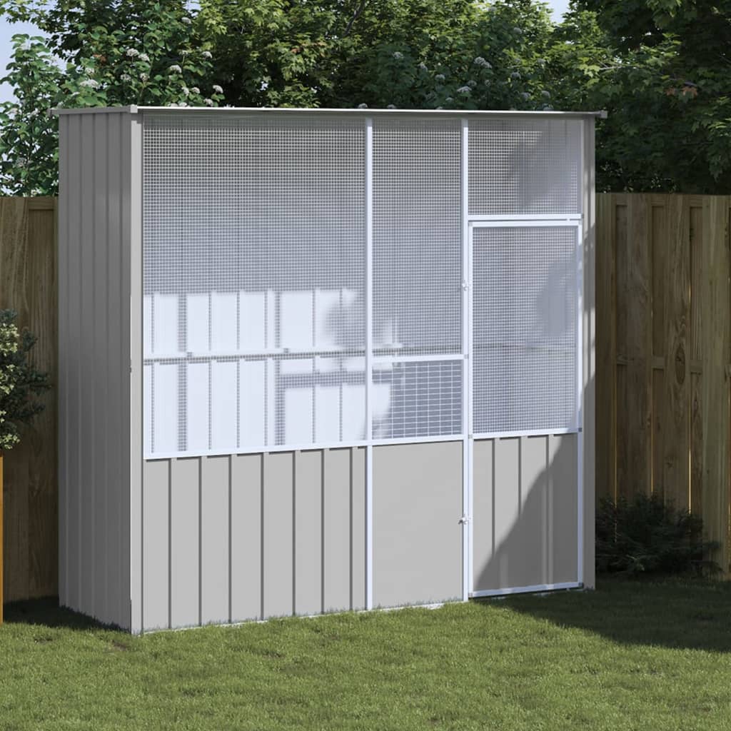 Berkfield Bird Cage Grey 215x78x200 cm Galvanised Steel