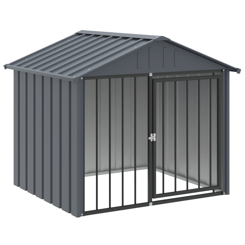 Berkfield Dog House with Roof Black 117x103x102 cm Galvanised Steel