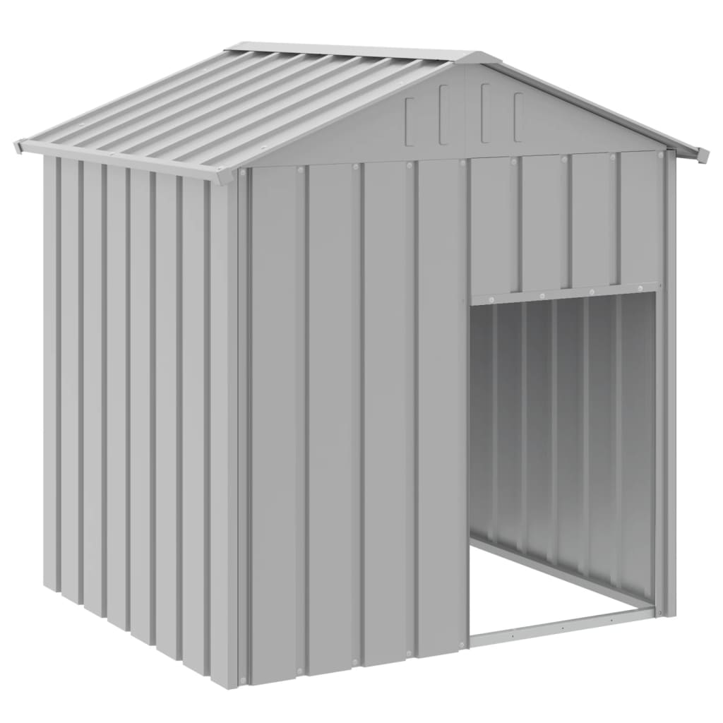 Berkfield Dog House with Roof Light Grey 117x103x123 cm Galvanised Steel