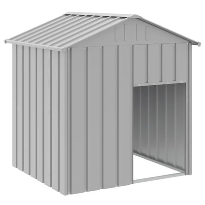 Berkfield Dog House with Roof Light Grey 117x103x123 cm Galvanised Steel
