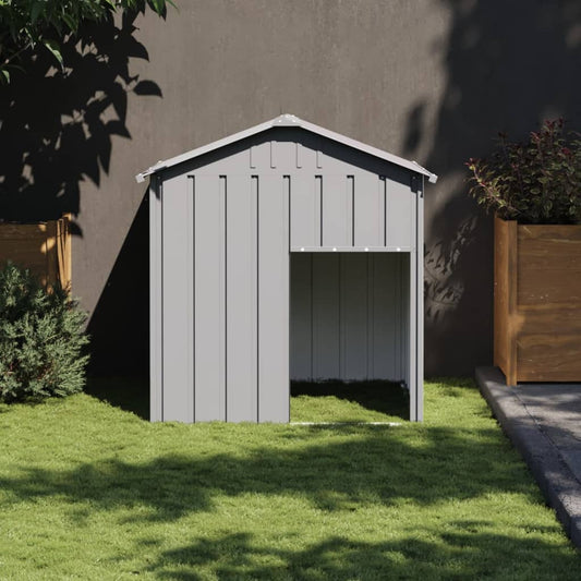 Berkfield Dog House with Roof Light Grey 117x103x123 cm Galvanised Steel