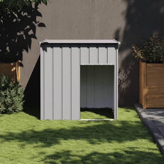 Berkfield Dog House with Roof Light Grey 110x103x109 cm Galvanised Steel