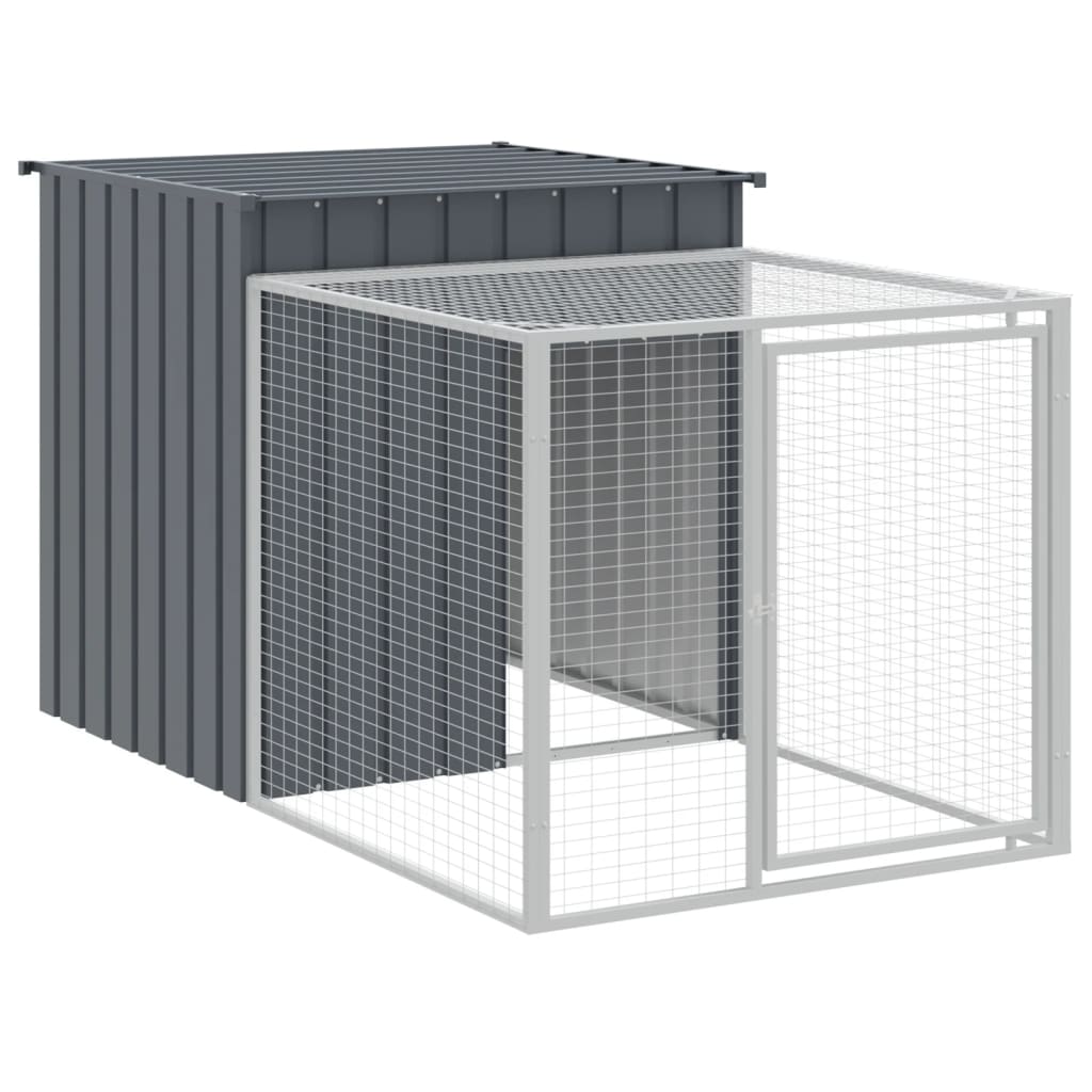 Berkfield Chicken Cage with Run Anthracite 110x201x110 cm Galvanised Steel
