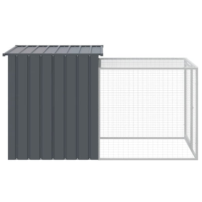 Berkfield Chicken Cage with Run Anthracite 110x201x110 cm Galvanised Steel