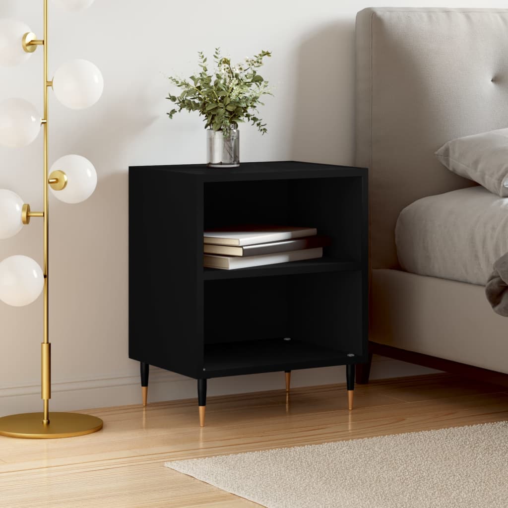 Berkfield Bedside Cabinet Black 40x30x50 cm Engineered Wood