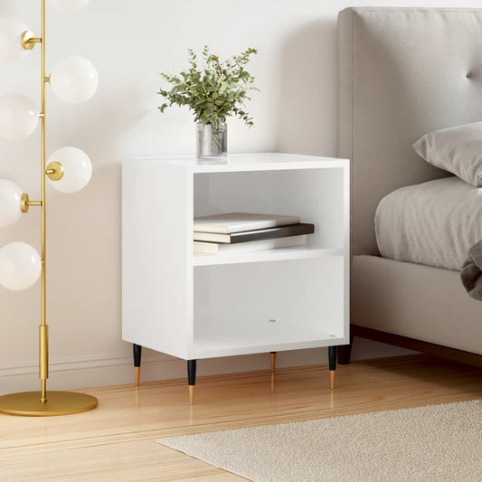 Berkfield Bedside Cabinet High Gloss White 40x30x50 cm Engineered Wood