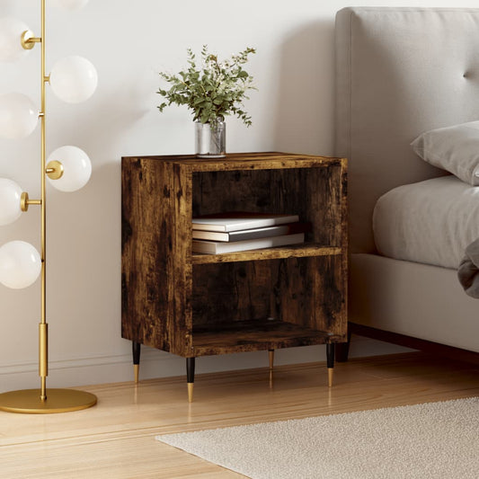 Berkfield Bedside Cabinet Smoked Oak 40x30x50 cm Engineered Wood