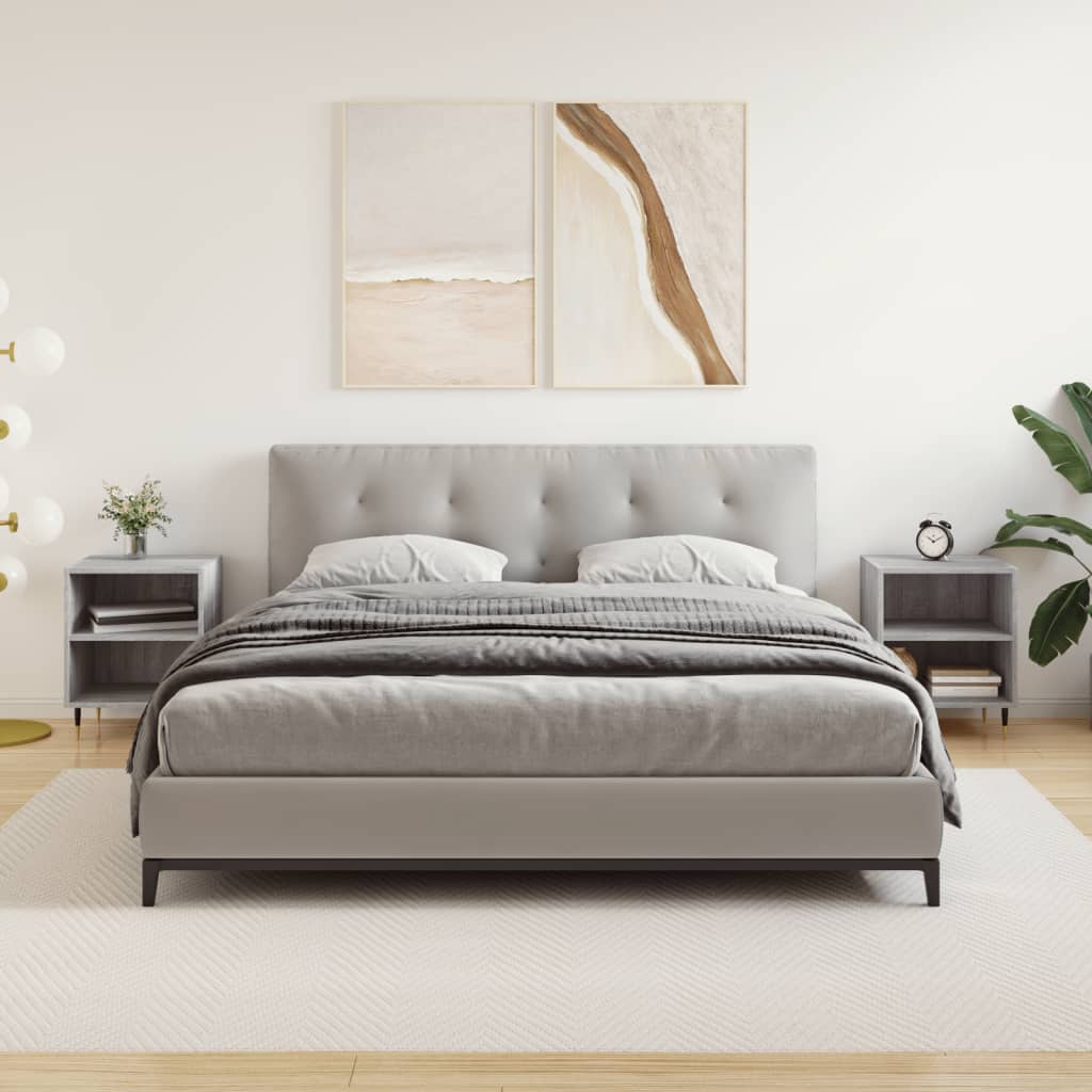 Berkfield Bedside Cabinets 2 pcs Grey Sonoma 40x30x50 cm Engineered Wood