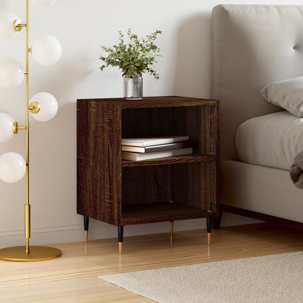 Berkfield Bedside Cabinet Brown Oak 40x30x50 cm Engineered Wood