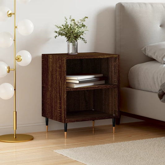 Berkfield Bedside Cabinet Brown Oak 40x30x50 cm Engineered Wood