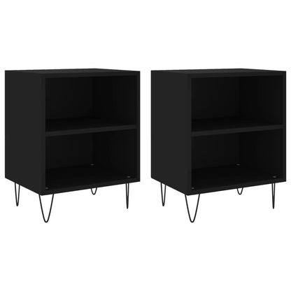 Berkfield Bedside Cabinets 2 pcs Black 40x30x50 cm Engineered Wood