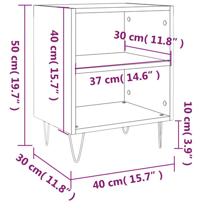 Berkfield Bedside Cabinet Concrete Grey 40x30x50 cm Engineered Wood