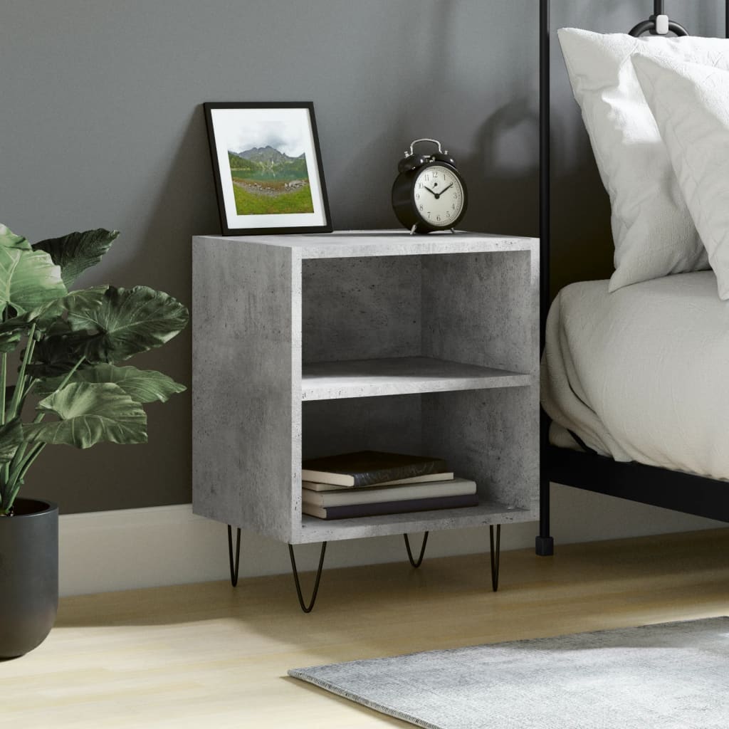Berkfield Bedside Cabinet Concrete Grey 40x30x50 cm Engineered Wood