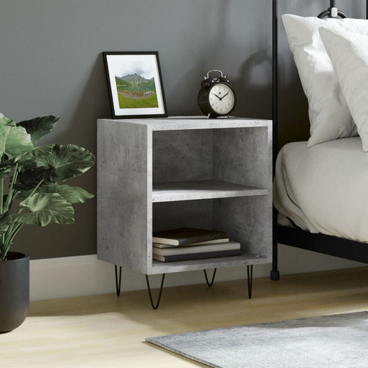 Berkfield Bedside Cabinet Concrete Grey 40x30x50 cm Engineered Wood