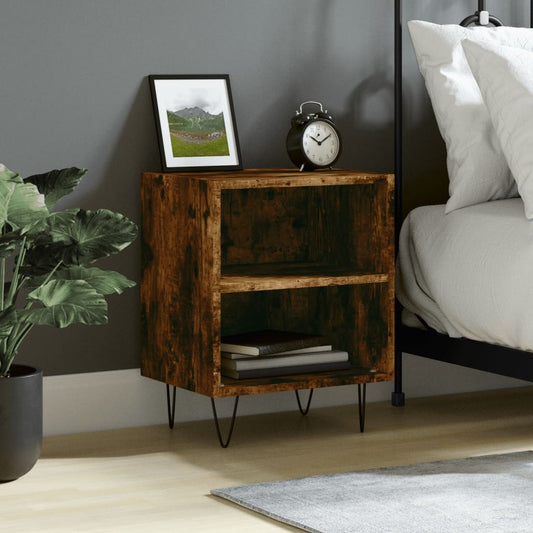 Berkfield Bedside Cabinet Smoked Oak 40x30x50 cm Engineered Wood