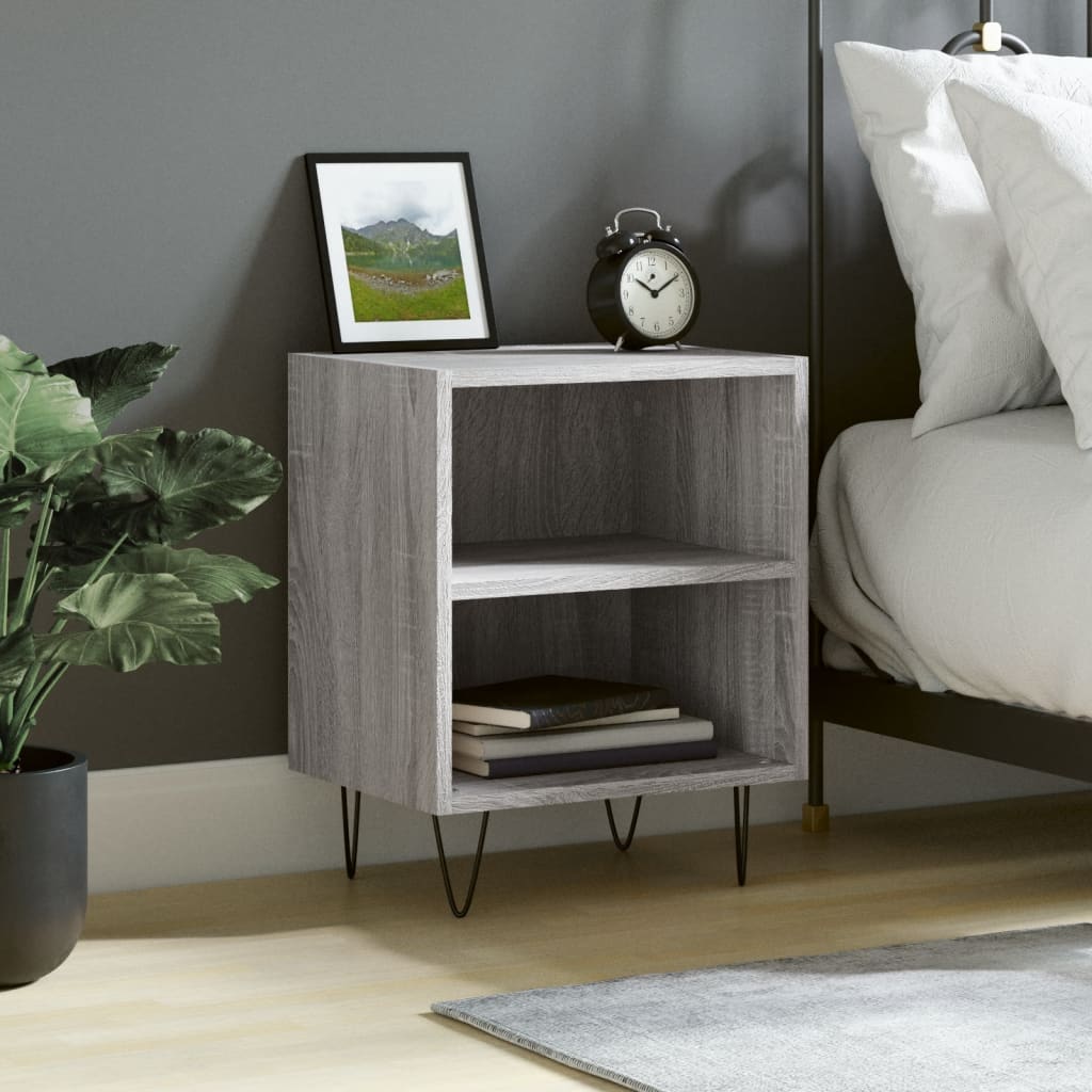 Berkfield Bedside Cabinet Grey Sonoma 40x30x50 cm Engineered Wood
