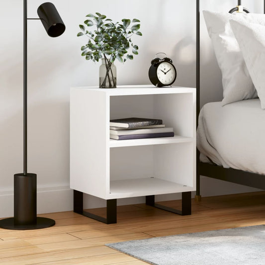 Berkfield Bedside Cabinet White 40x30x50 cm Engineered Wood
