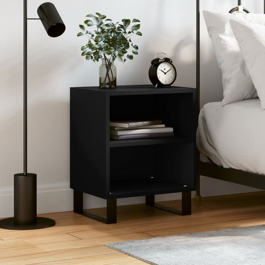Berkfield Bedside Cabinet Black 40x30x50 cm Engineered Wood
