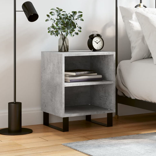 Berkfield Bedside Cabinet Concrete Grey 40x30x50 cm Engineered Wood