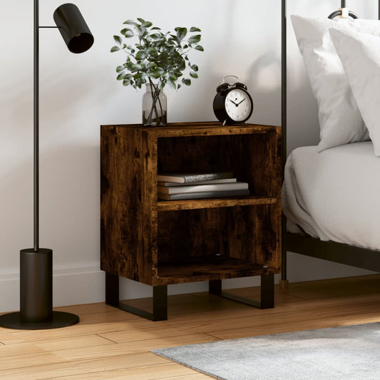 Berkfield Bedside Cabinet Smoked Oak 40x30x50 cm Engineered Wood