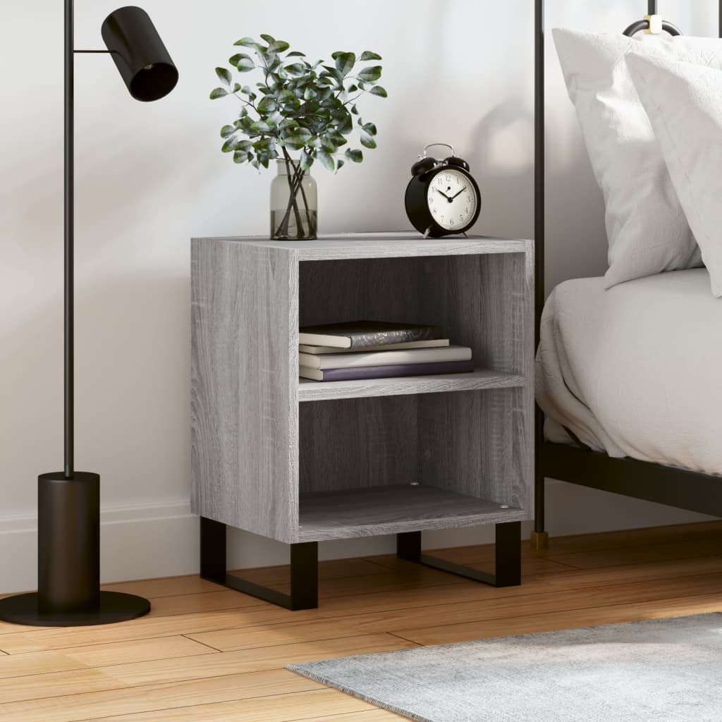 Berkfield Bedside Cabinet Grey Sonoma 40x30x50 cm Engineered Wood