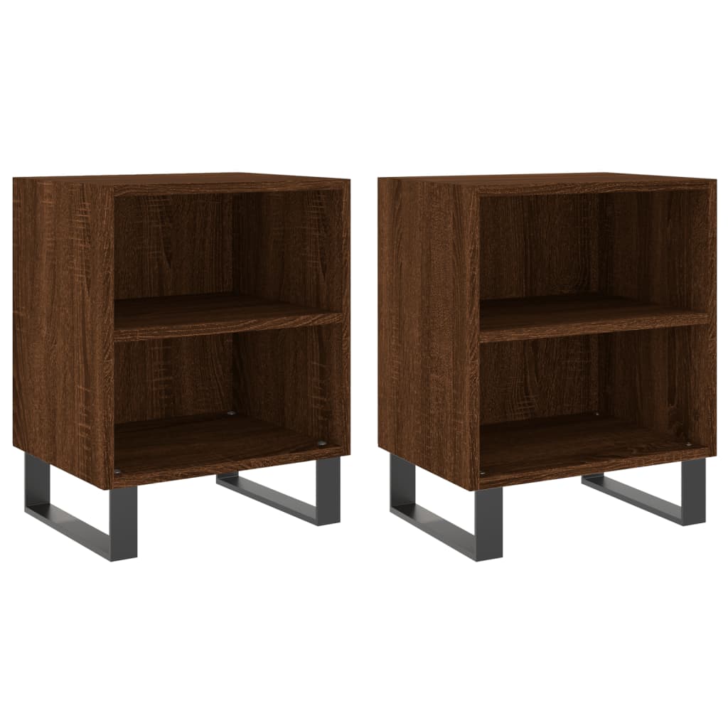 Berkfield Bedside Cabinets 2 pcs Brown Oak 40x30x50 cm Engineered Wood