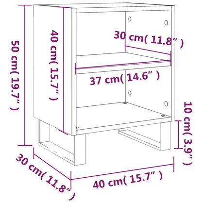 Berkfield Bedside Cabinets 2 pcs Brown Oak 40x30x50 cm Engineered Wood