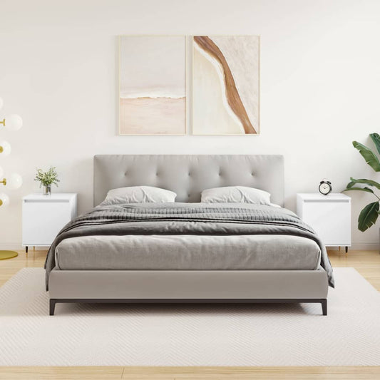 Berkfield Bedside Cabinets 2 pcs High Gloss White 40x30x50 cm Engineered Wood