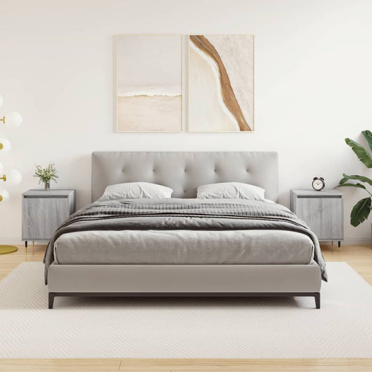 Berkfield Bedside Cabinets 2 pcs Grey Sonoma 40x30x50 cm Engineered Wood