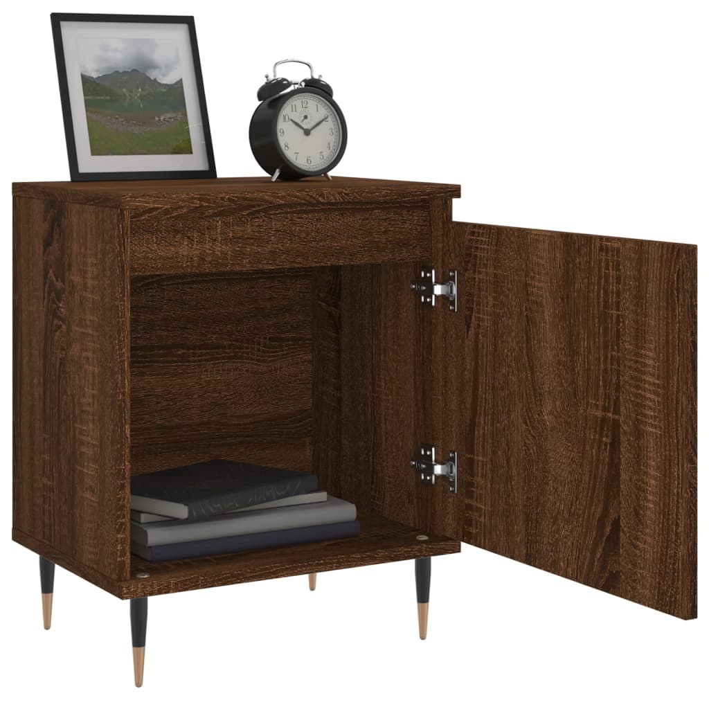 Berkfield Bedside Cabinet Brown Oak 40x30x50 cm Engineered Wood