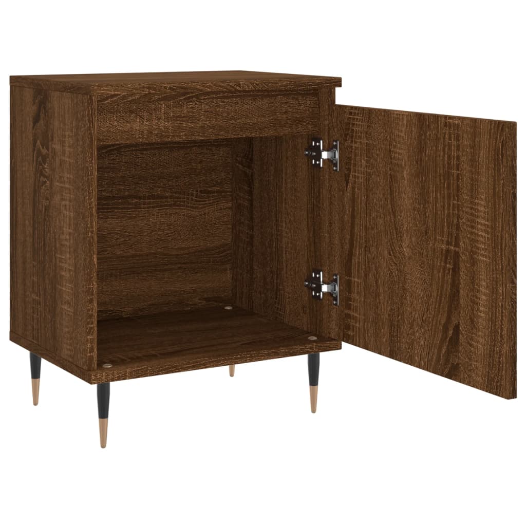 Berkfield Bedside Cabinet Brown Oak 40x30x50 cm Engineered Wood