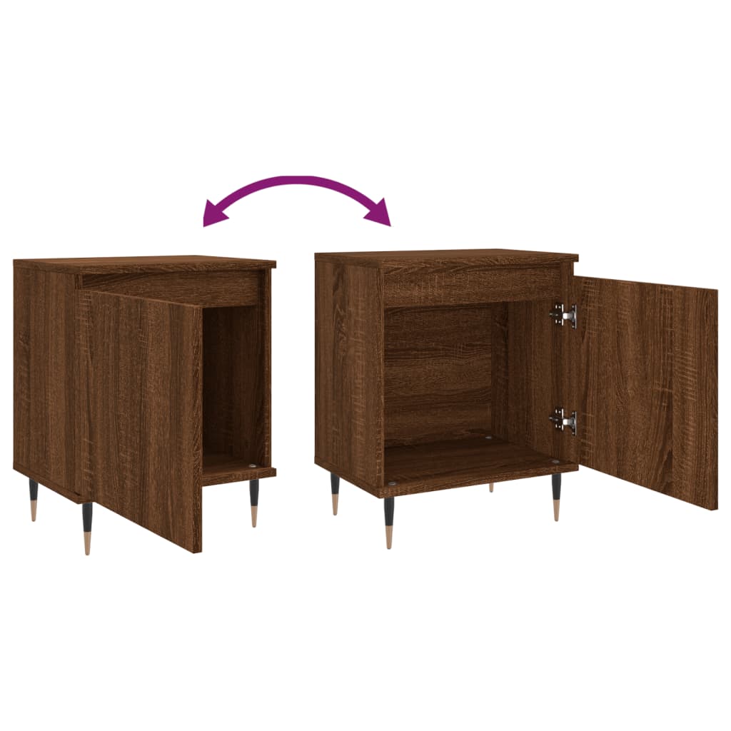 Berkfield Bedside Cabinet Brown Oak 40x30x50 cm Engineered Wood