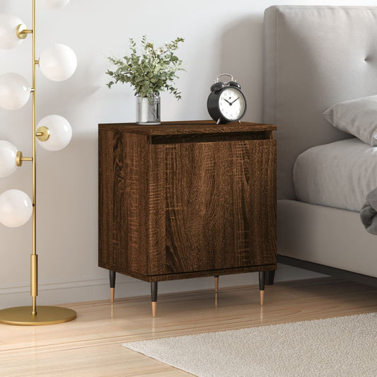 Berkfield Bedside Cabinet Brown Oak 40x30x50 cm Engineered Wood