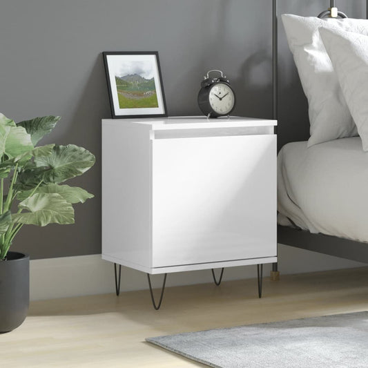 Berkfield Bedside Cabinet High Gloss White 40x30x50 cm Engineered Wood