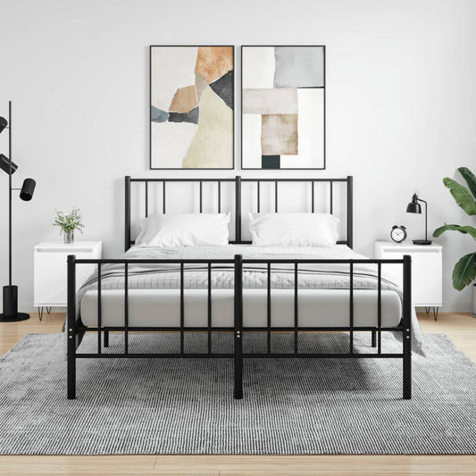 Berkfield Bedside Cabinets 2 pcs High Gloss White 40x30x50 cm Engineered Wood