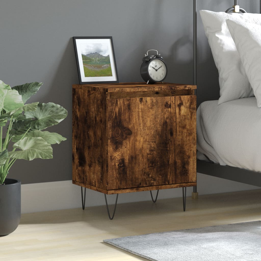Berkfield Bedside Cabinet Smoked Oak 40x30x50 cm Engineered Wood