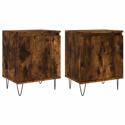 Berkfield Bedside Cabinets 2 pcs Smoked Oak 40x30x50 cm Engineered Wood