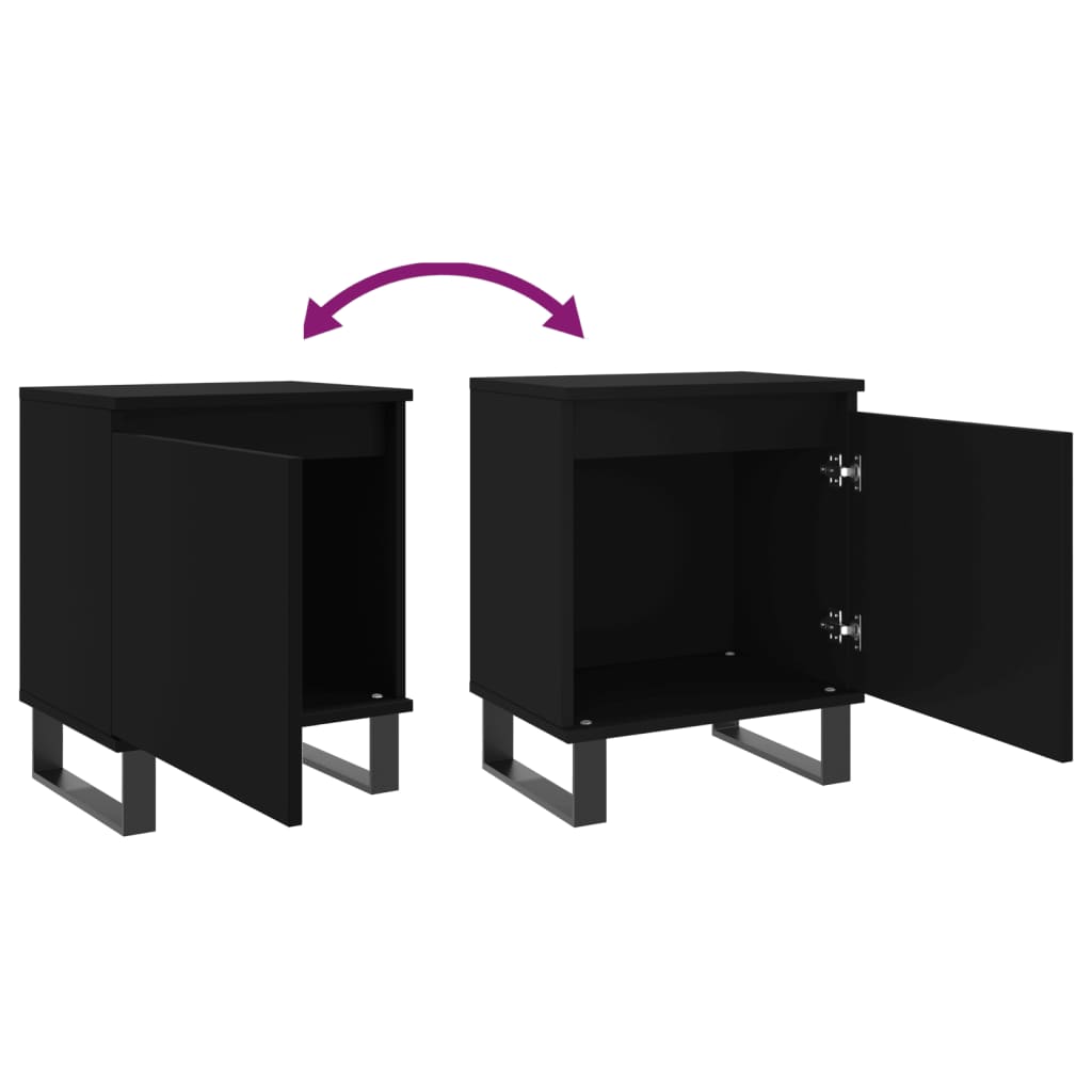 Berkfield Bedside Cabinets 2 pcs Black 40x30x50 cm Engineered Wood