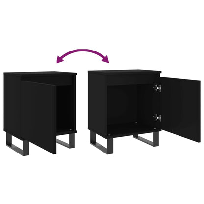 Berkfield Bedside Cabinets 2 pcs Black 40x30x50 cm Engineered Wood