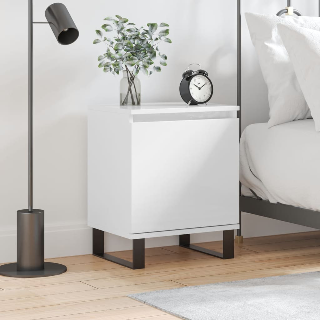 Berkfield Bedside Cabinet High Gloss White 40x30x50 cm Engineered Wood