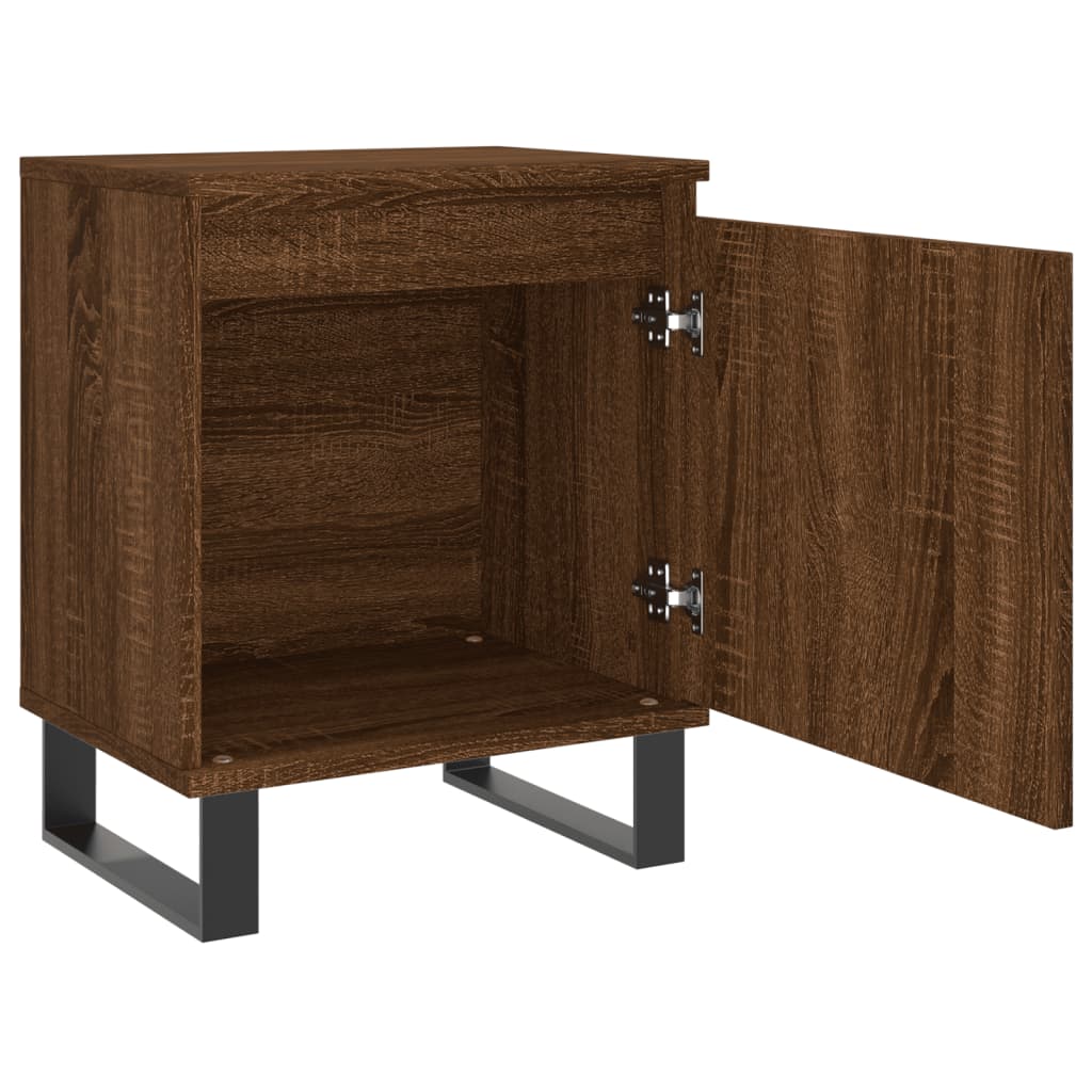 Berkfield Bedside Cabinet Brown Oak 40x30x50 cm Engineered Wood