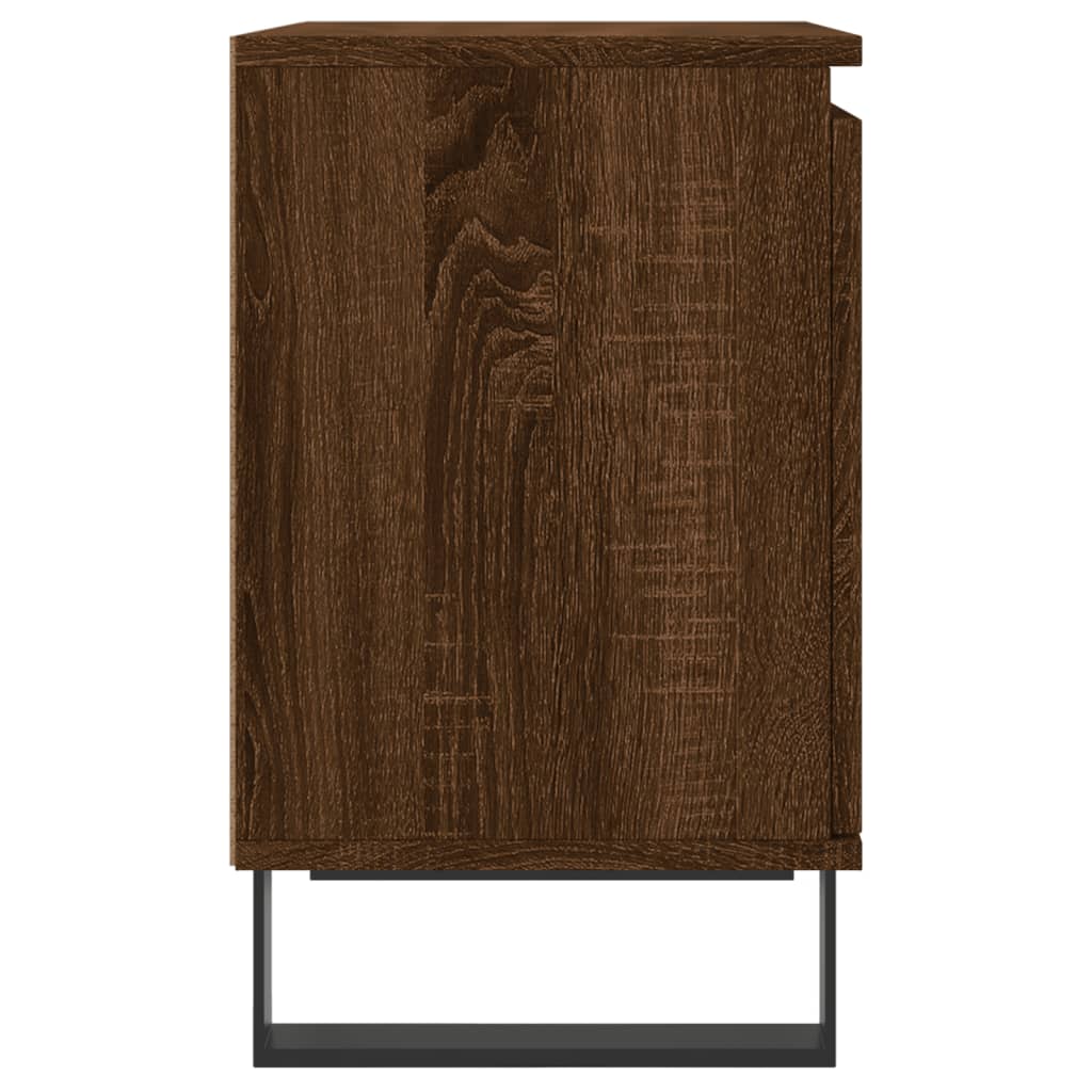 Berkfield Bedside Cabinet Brown Oak 40x30x50 cm Engineered Wood