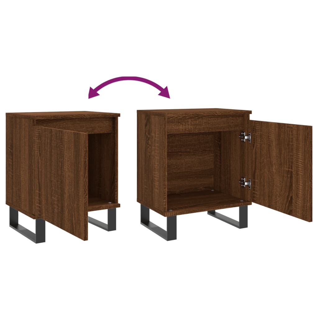 Berkfield Bedside Cabinet Brown Oak 40x30x50 cm Engineered Wood
