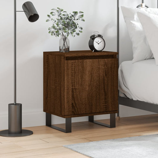 Berkfield Bedside Cabinet Brown Oak 40x30x50 cm Engineered Wood