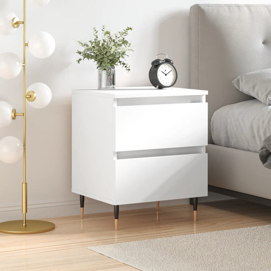 Berkfield Bedside Cabinet White 40x35x50 cm Engineered Wood