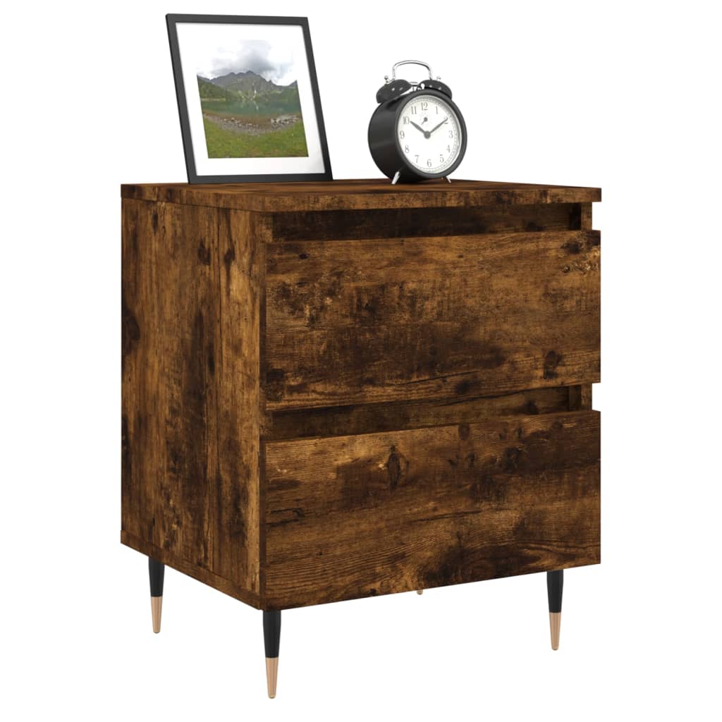 Berkfield Bedside Cabinet Smoked Oak 40x35x50 cm Engineered Wood
