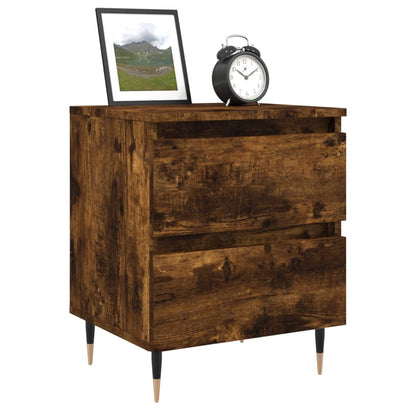 Berkfield Bedside Cabinet Smoked Oak 40x35x50 cm Engineered Wood