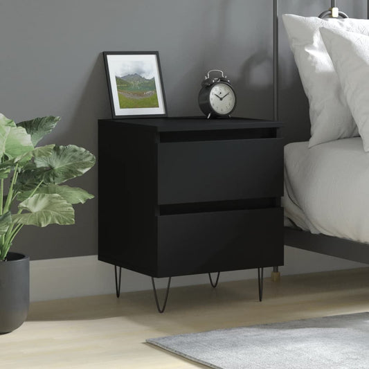 Berkfield Bedside Cabinet Black 40x35x50 cm Engineered Wood