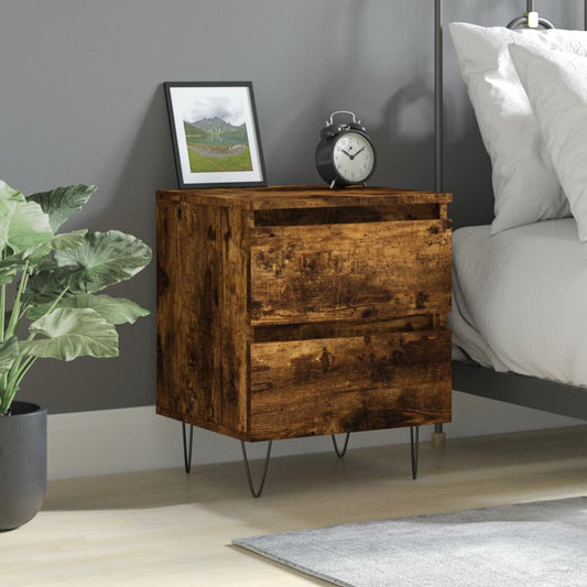 Berkfield Bedside Cabinet Smoked Oak 40x35x50 cm Engineered Wood
